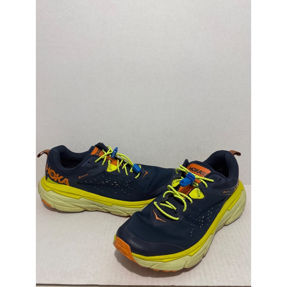 Hoka Challenger ATR 6 GTX Mens 10D Navy Yellow Trail Running Shoes 1116876 OSBT